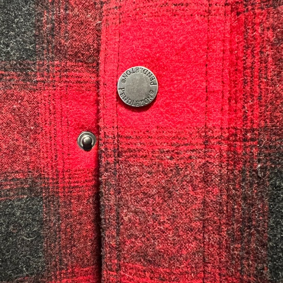 Pendleton Wool Red/Black Buff Check Shirt Jacket size Medium - Picture 5 of 6